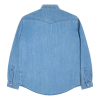Western Shirt, Blue, Light Used-Skjorter-Edwin-Motorious Copenhagen