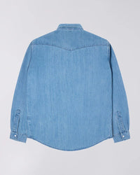 Western Shirt, Blue, Light Used-Skjorter-Edwin-Motorious Copenhagen