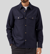 Wool Field Overshirt, Navy-Skjorter-Portuguese Flannel-Motorious Copenhagen