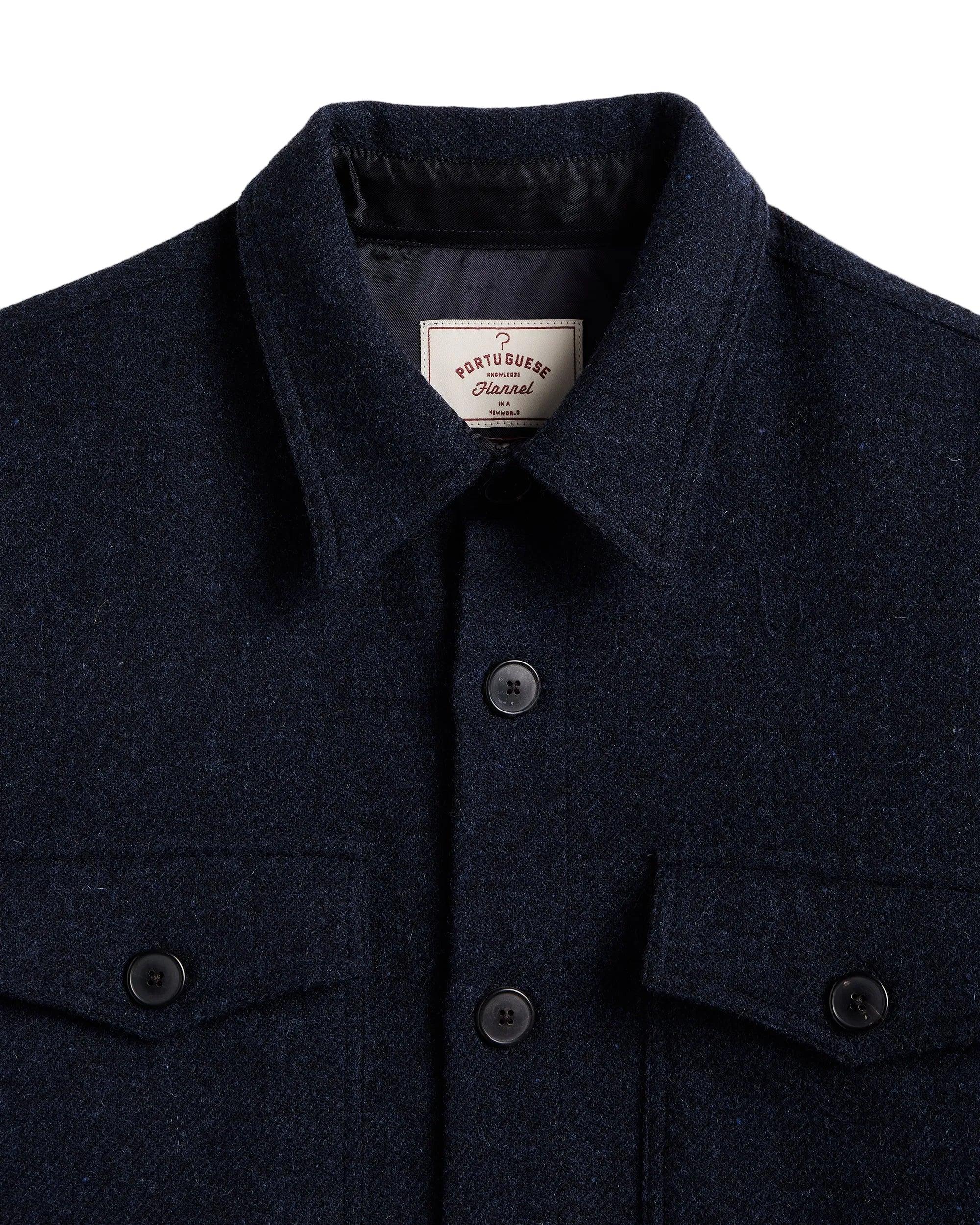 Wool Field jacket, Blue-Skjorter-Portuguese Flannel-Motorious Copenhagen