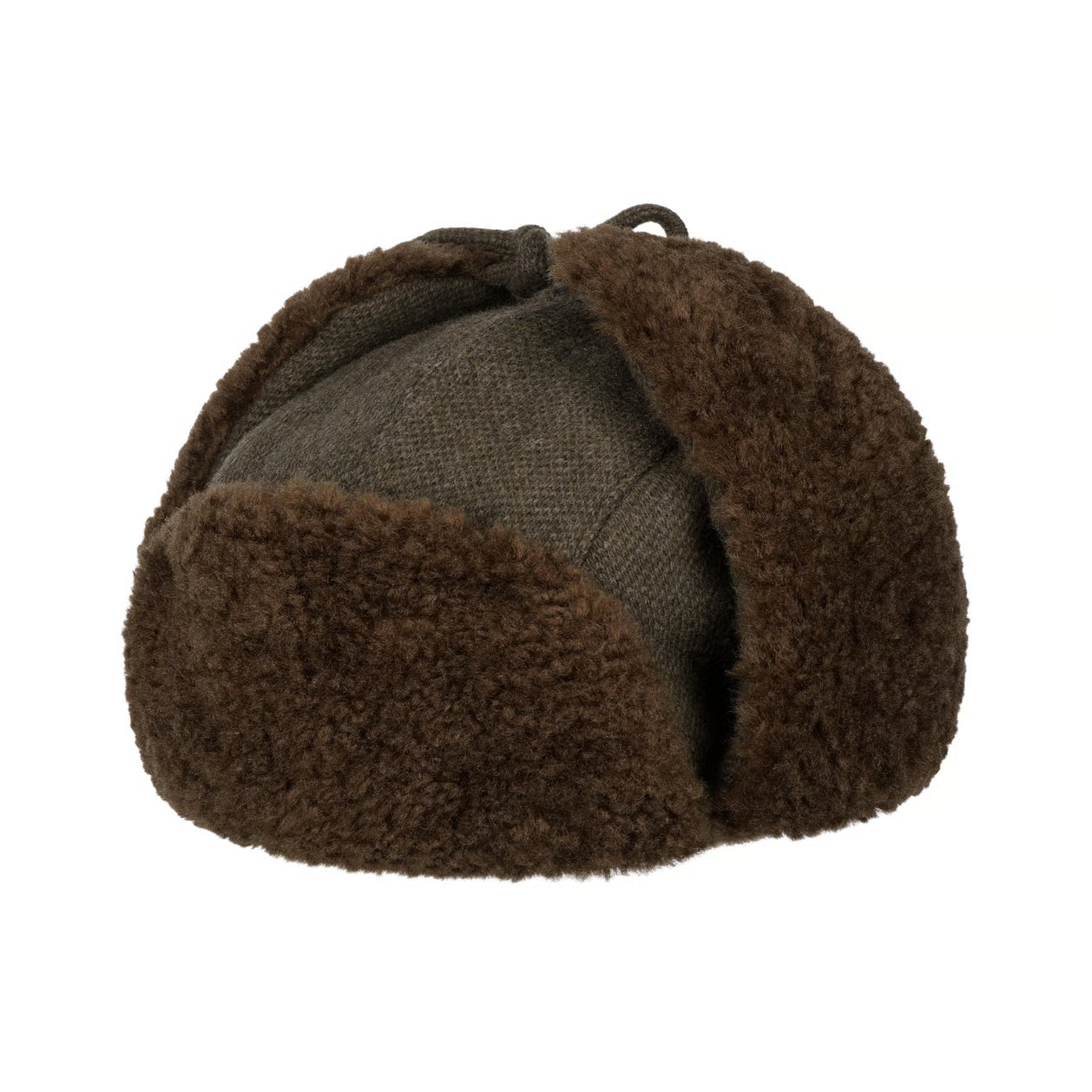 Bomber Aviator Hat, Wool Jersey, Olive