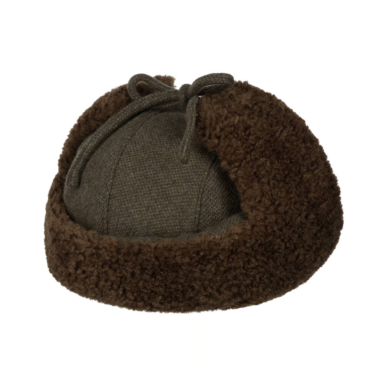 Bomber Aviator Hat, Wool Jersey, Olive