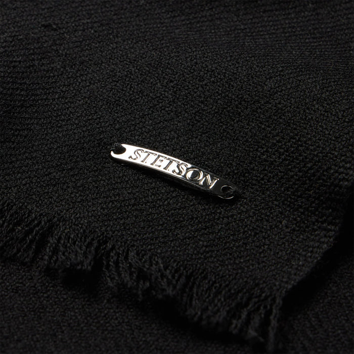 Wool Scarf, Black-Halstørklæder-Stetson-Motorious Copenhagen