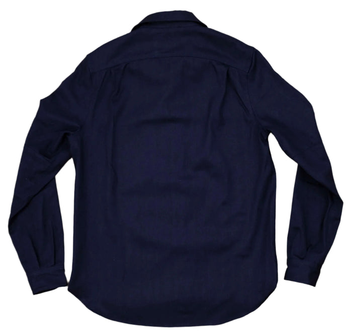 Work Shirt, Herringbone, Indigo Water Wash-Skjorter-Hen's Teeth-Motorious Copenhagen