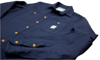 Work Shirt, Herringbone, Indigo Water Wash-Skjorter-Hen's Teeth-Motorious Copenhagen