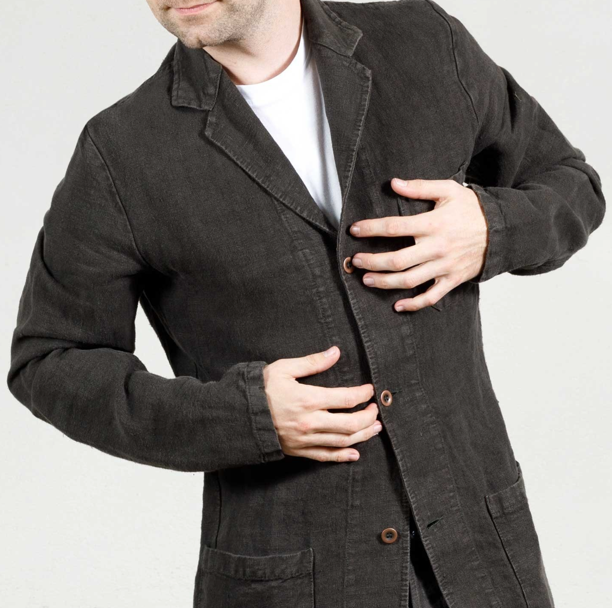 Workwear Blazer in Heavy Linen, Elk-Jakker-Vetra-Motorious Copenhagen