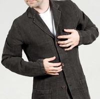 Workwear Blazer in Heavy Linen, Elk-Jakker-Vetra-Motorious Copenhagen