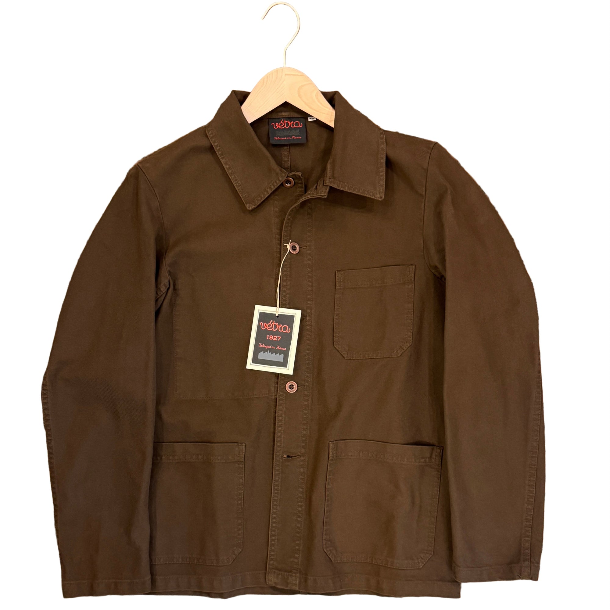Workwear Jacket, Organic Twill, Conifer (Brown)-Jakker-Vetra-Motorious Copenhagen