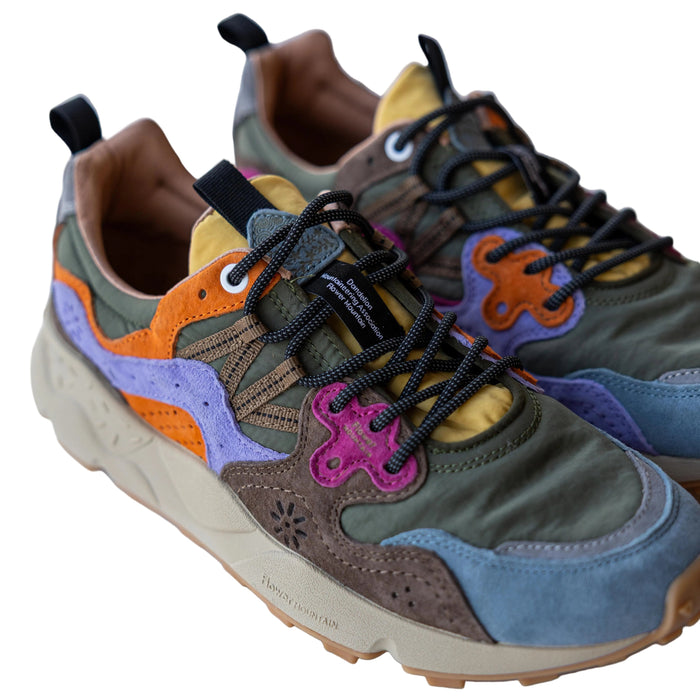Yamano 3 Man Sneakers, Unisex, Khaki/Multi-Sko og støvler-Flower Mountain-Motorious Copenhagen