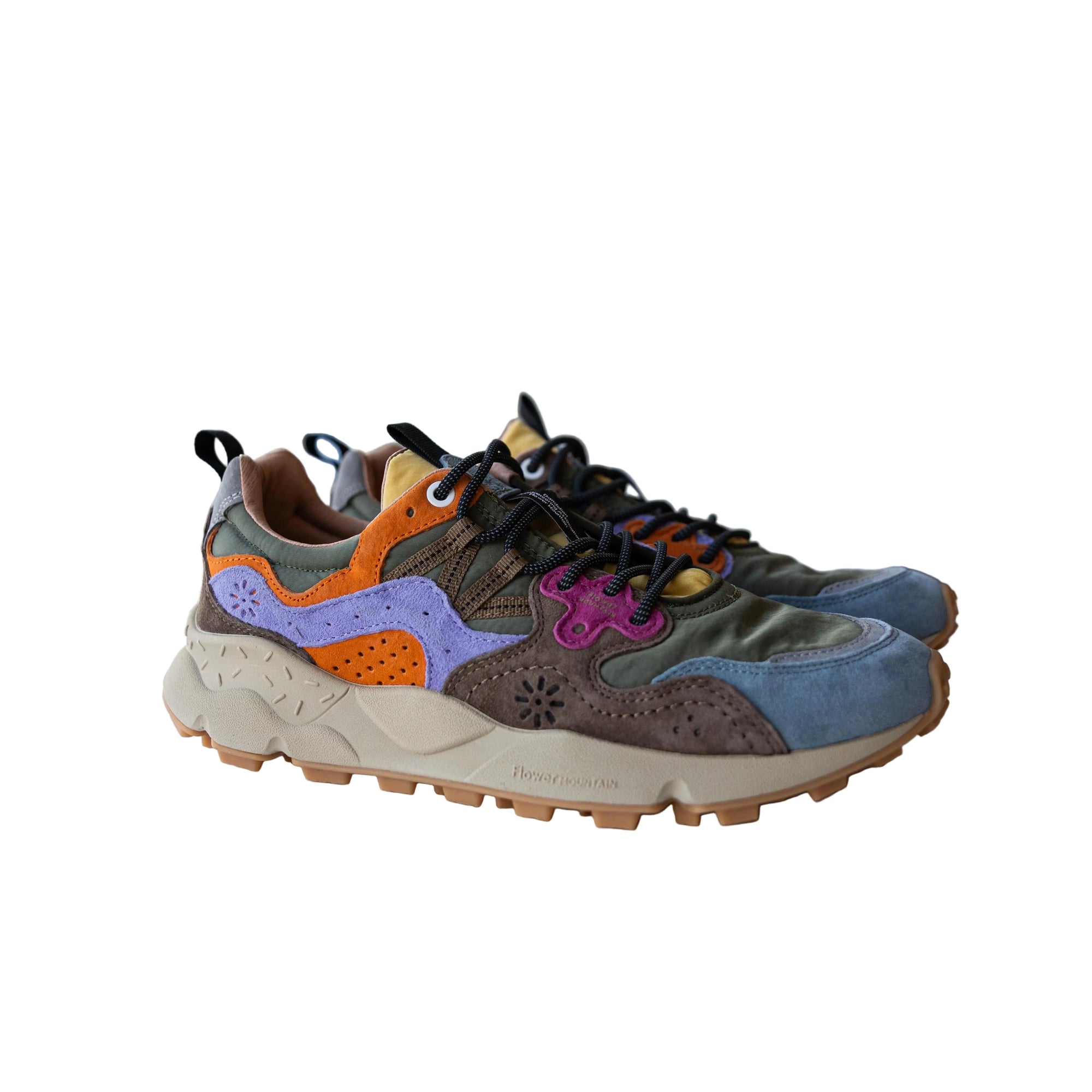 Yamano 3 Man Sneakers, Unisex, Khaki/Multi-Sko og støvler-Flower Mountain-Motorious Copenhagen