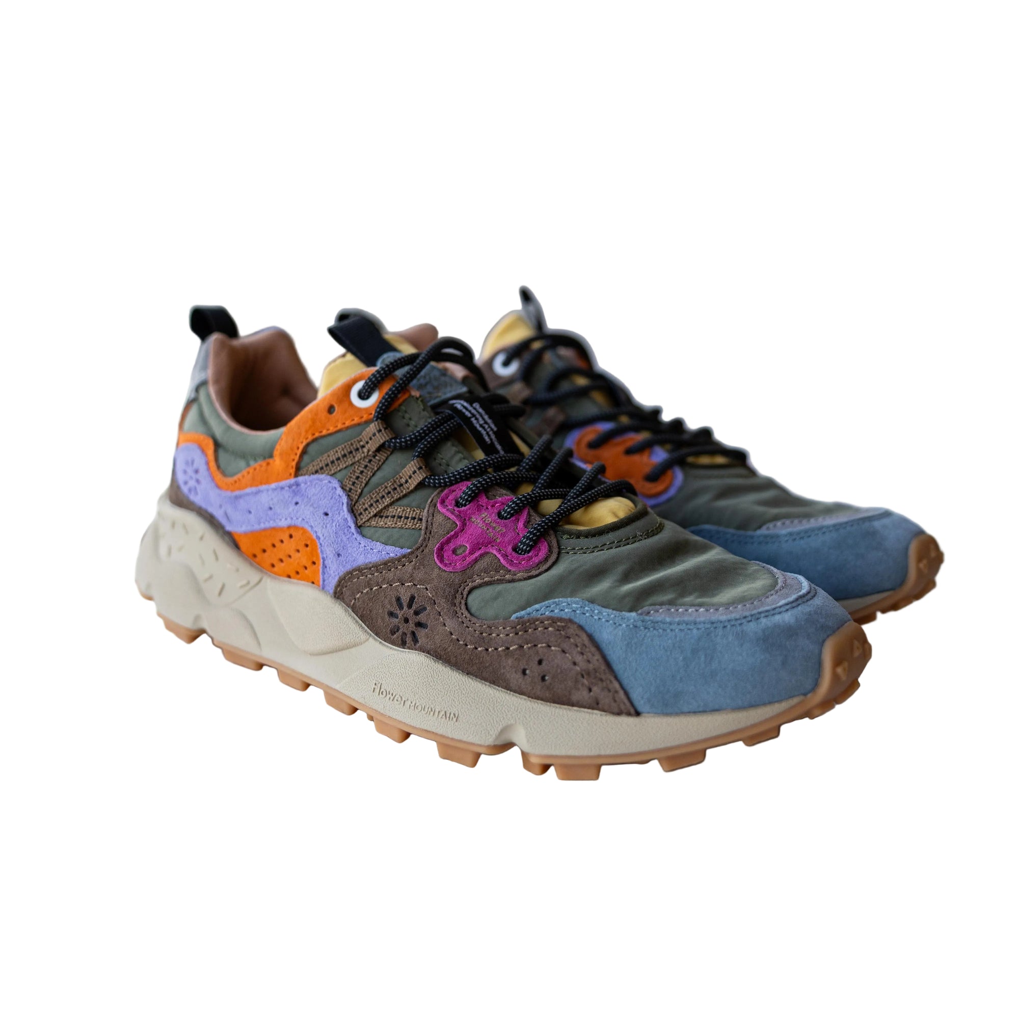 Yamano 3 Man Sneakers, Unisex, Khaki/Multi-Sko og støvler-Flower Mountain-Motorious Copenhagen