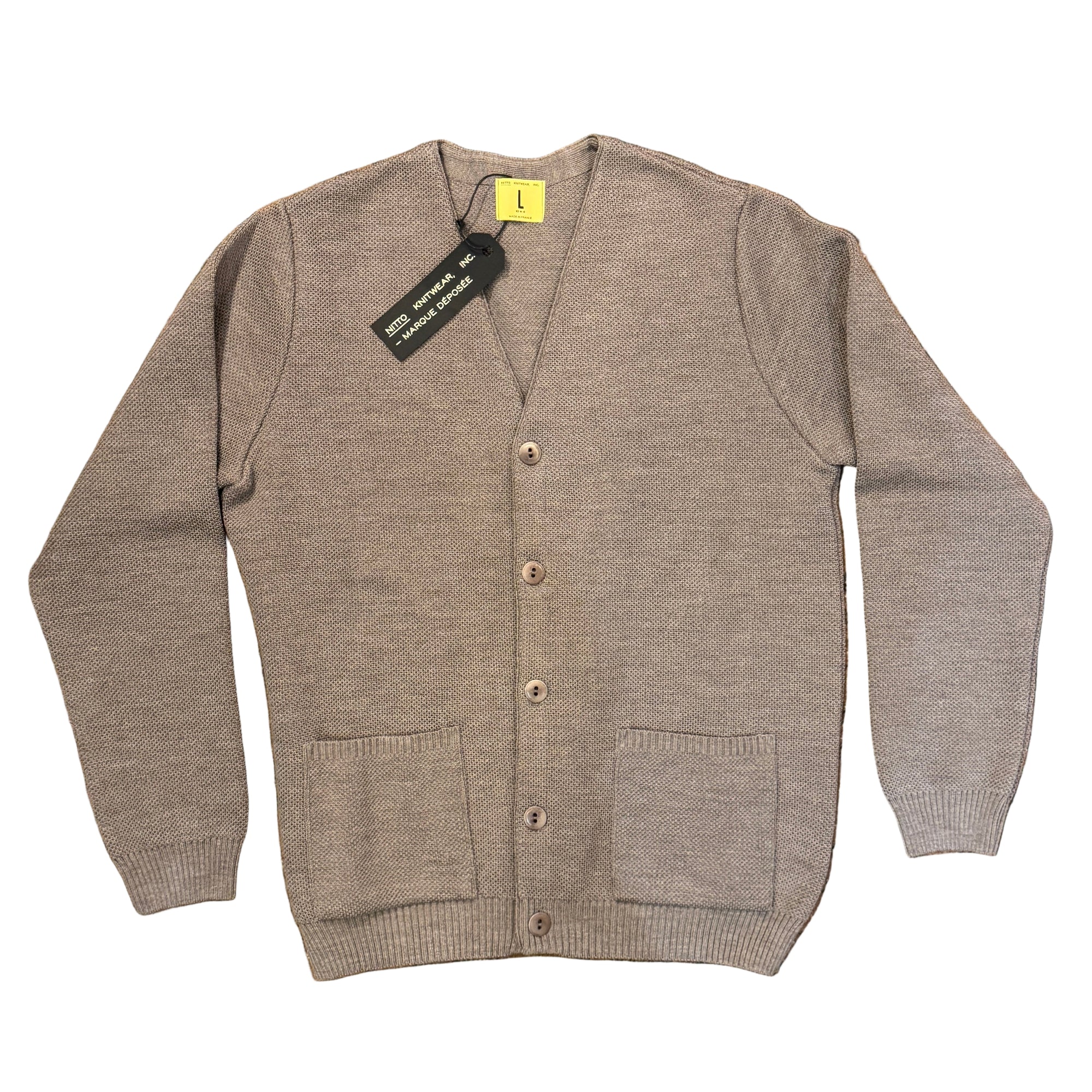 Youri Cardigan, Extra-fine Merino Wool, Taupe-Sweatshirts-Nitto Knitwear-Motorious Copenhagen