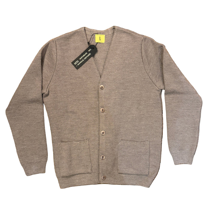 Youri Cardigan, Extra-fine Merino Wool, Taupe-Sweatshirts-Nitto Knitwear-Motorious Copenhagen