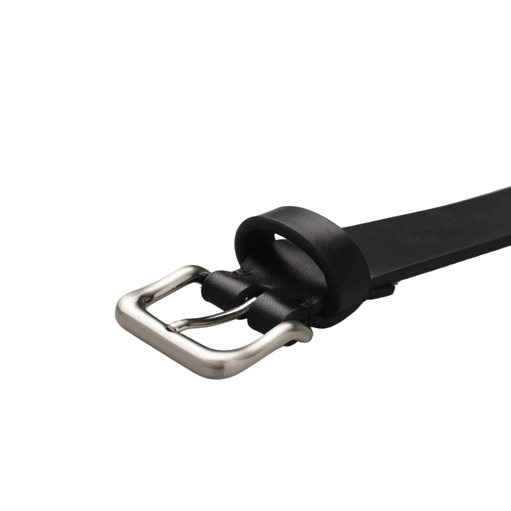Oily, 35mm Vintage Leather Belt, Black/Tankefuld Satin