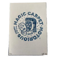 2018 Magic Carpet lino-cut by Christoffer Bildsø, A5 oversize-Linoleumstryk og Plakater-Motorious Copenhagen-Motorious Copenhagen