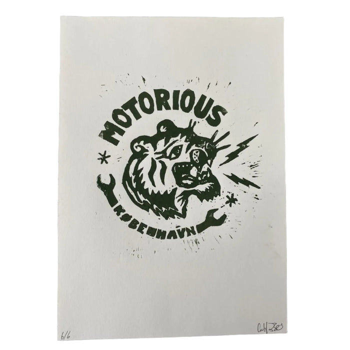 2021 Motorious Tiger lino-cut by Christoffer Bildsø, A4-Motorious Copenhagen-Motorious Copenhagen