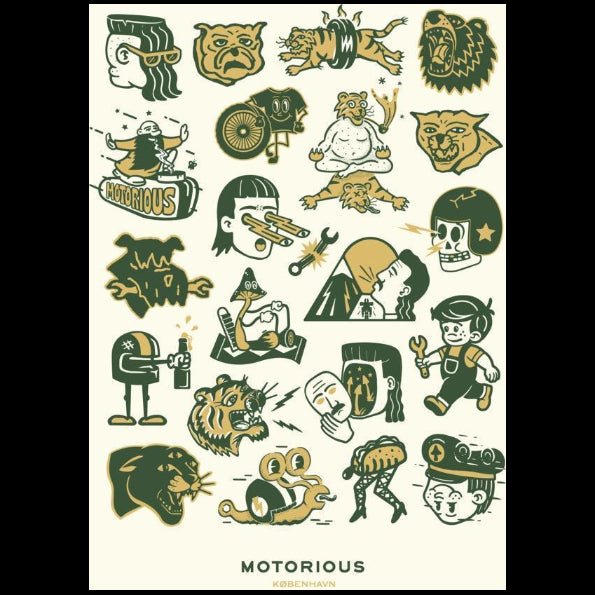 2021 Motorious screen print by Christoffer Bildsø, A3-Linoleumstryk og Plakater-Motorious Copenhagen-Motorious Copenhagen