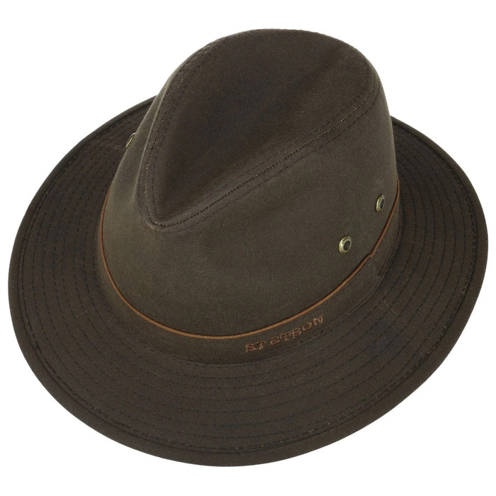 Avasun Waxed Cotton Traveller, Dark brown-Hatte og Caps-Stetson-Motorious Copenhagen