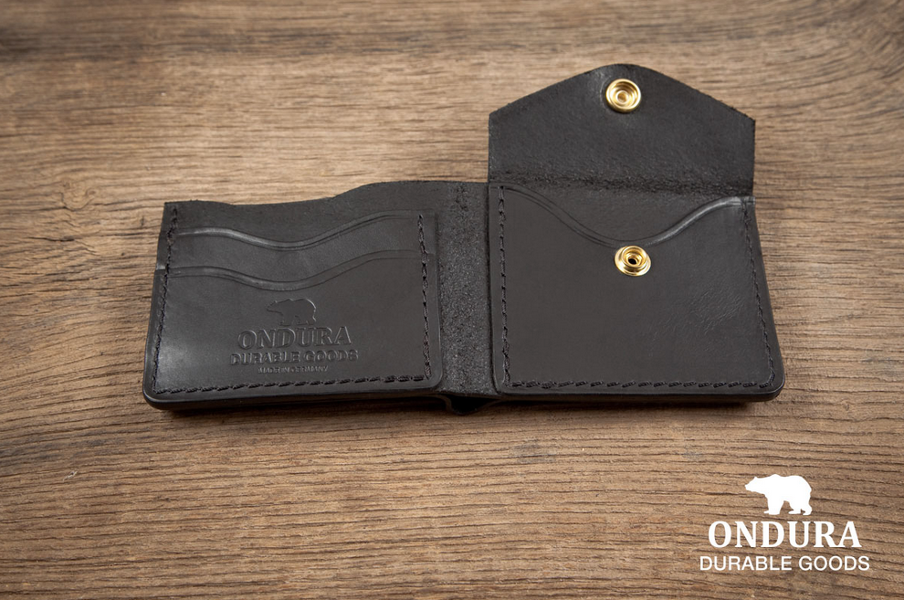 Bifold Coin Wallet, Black-Tegnebøger-Ondura Durable Goods-Motorious Copenhagen