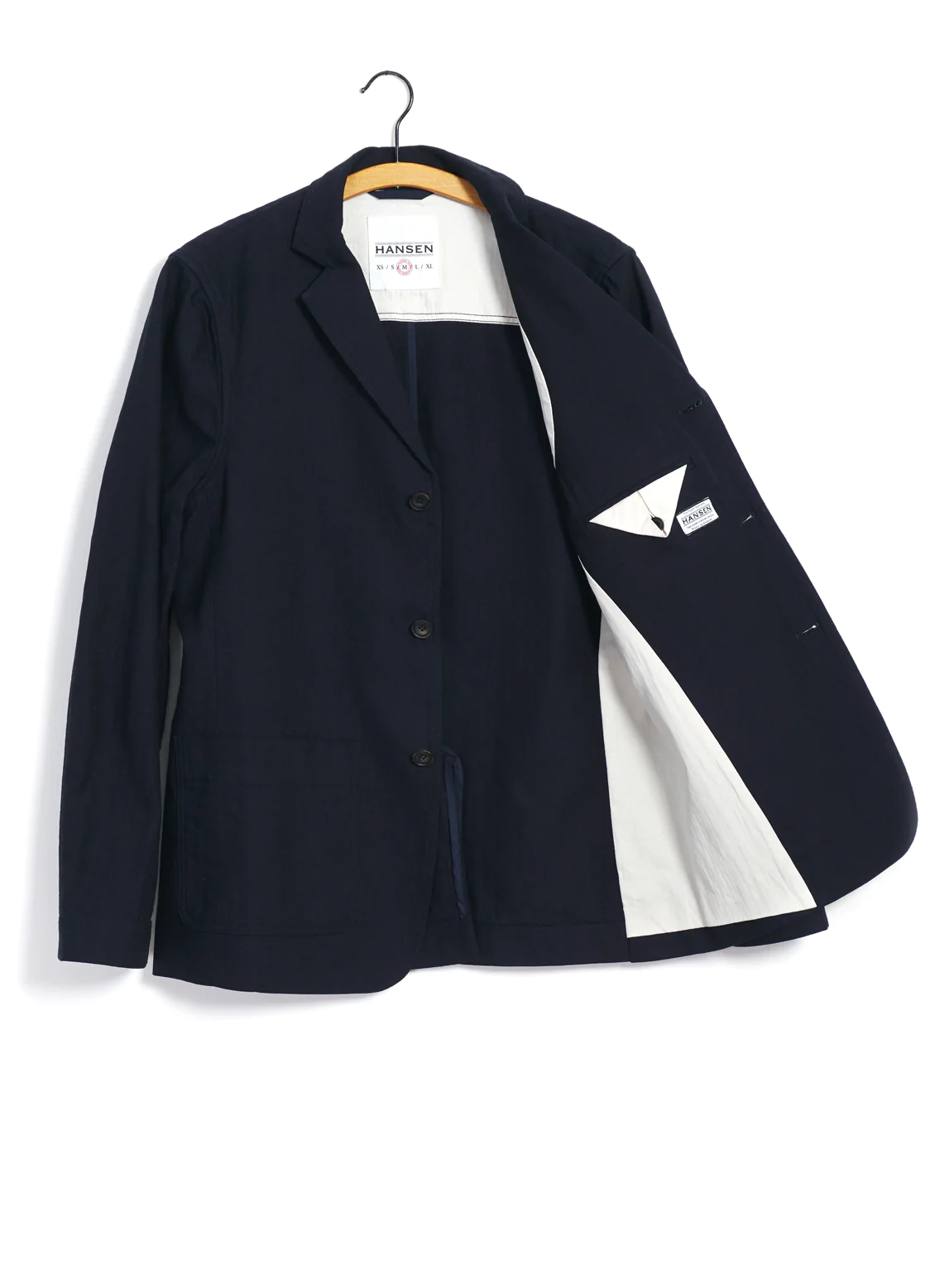 Charlie, Easy Three Button Blazer, Indigo-Blazere-Hansen Garments-Motorious Copenhagen