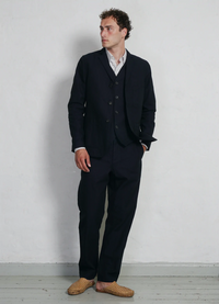 Charlie, Easy Three Button Blazer, Indigo-Blazere-Hansen Garments-Motorious Copenhagen