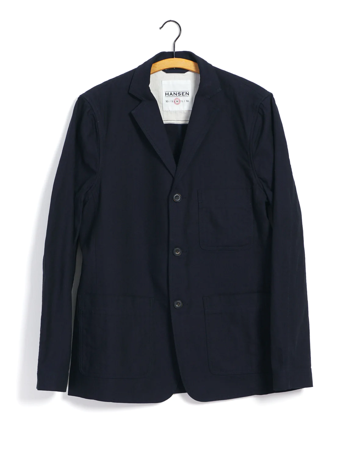 Charlie, Easy Three Button Blazer, Indigo-Blazere-Hansen Garments-Motorious Copenhagen