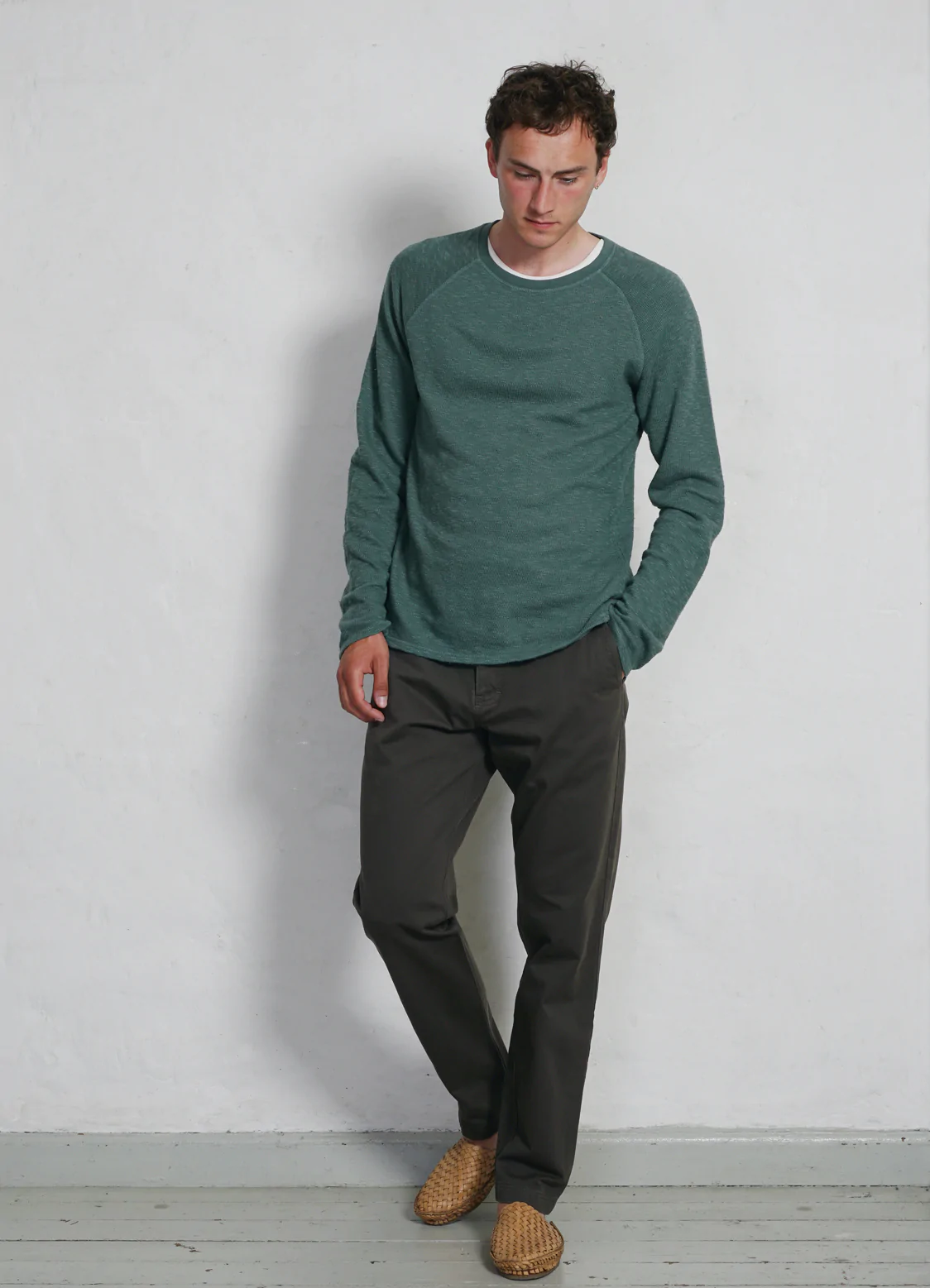 Felix, Raglan Long sleeve T-shirt, Eucalyptus-T-shirts-Hansen Garments-Motorious Copenhagen