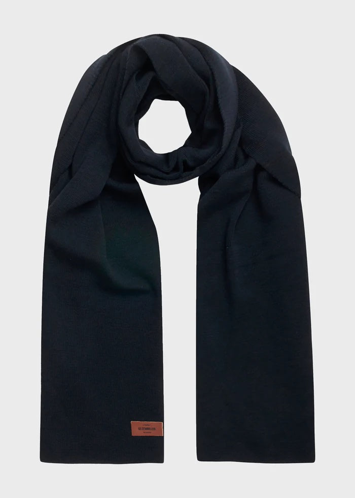 Fine Rib Scarf, Navy-Halstørklæder-Klitmøller Collective-Motorious Copenhagen