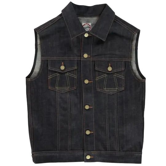 Fit 736 Denim Vest, Indigo Blue-Veste-Eat Dust-Motorious Copenhagen