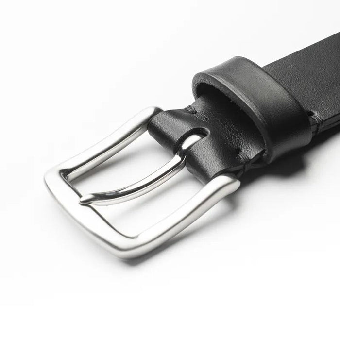 Flintholm, 40mm Belt, Black/Satin Nickel Finish-Bælter-Baunbaek og Lyn-Motorious Copenhagen