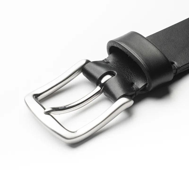 Flintholm, 40mm Belt, Black/Satin Nickel Finish-Bælter-Baunbaek og Lyn-Motorious Copenhagen