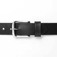 Flintholm, 40mm Belt, Black/Satin Nickel Finish-Bælter-Baunbaek og Lyn-Motorious Copenhagen