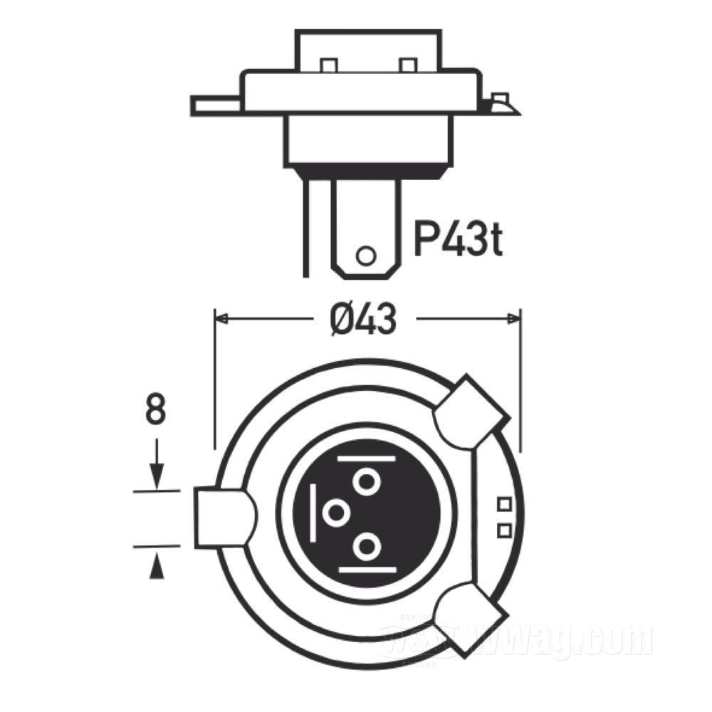 Headlight Bulb: Halogen Lamp, H4-MC reservedele-Parts-Motorious Copenhagen