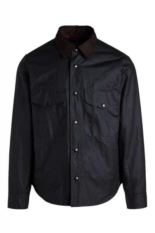 Heavy Shirt, Waxed, Black-Jakker-Manifattura Ceccarelli-Motorious Copenhagen