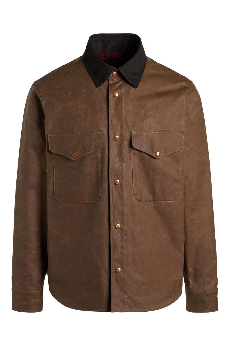 Heavy Shirt, Waxed, Dark Tan-Jakker-Manifattura Ceccarelli-Motorious Copenhagen