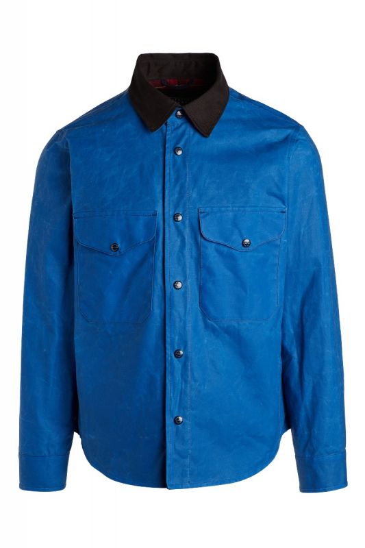 Heavy Shirt, Waxed, Mid-Blue-Jakker-Manifattura Ceccarelli-Motorious Copenhagen