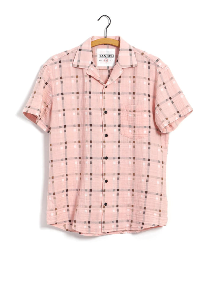 Jonny, Short Sleeve Shirt, Vegas Pink-Skjorter-Hansen Garments-Motorious Copenhagen