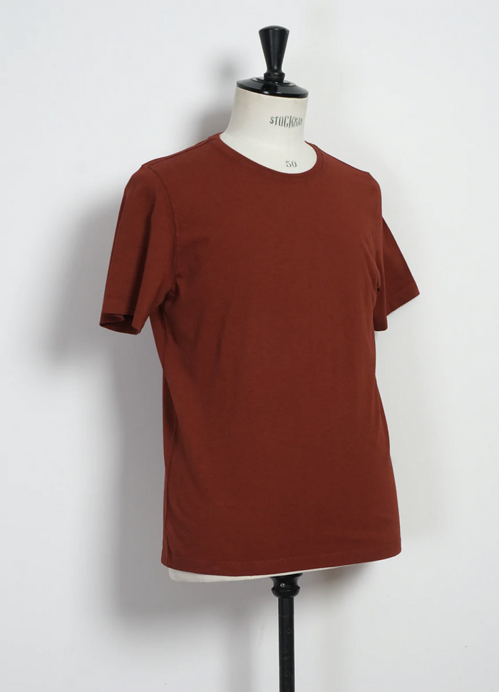 Julian, Crew Neck t-shirt, Terracotta-T-shirts-Hansen Garments-Motorious Copenhagen