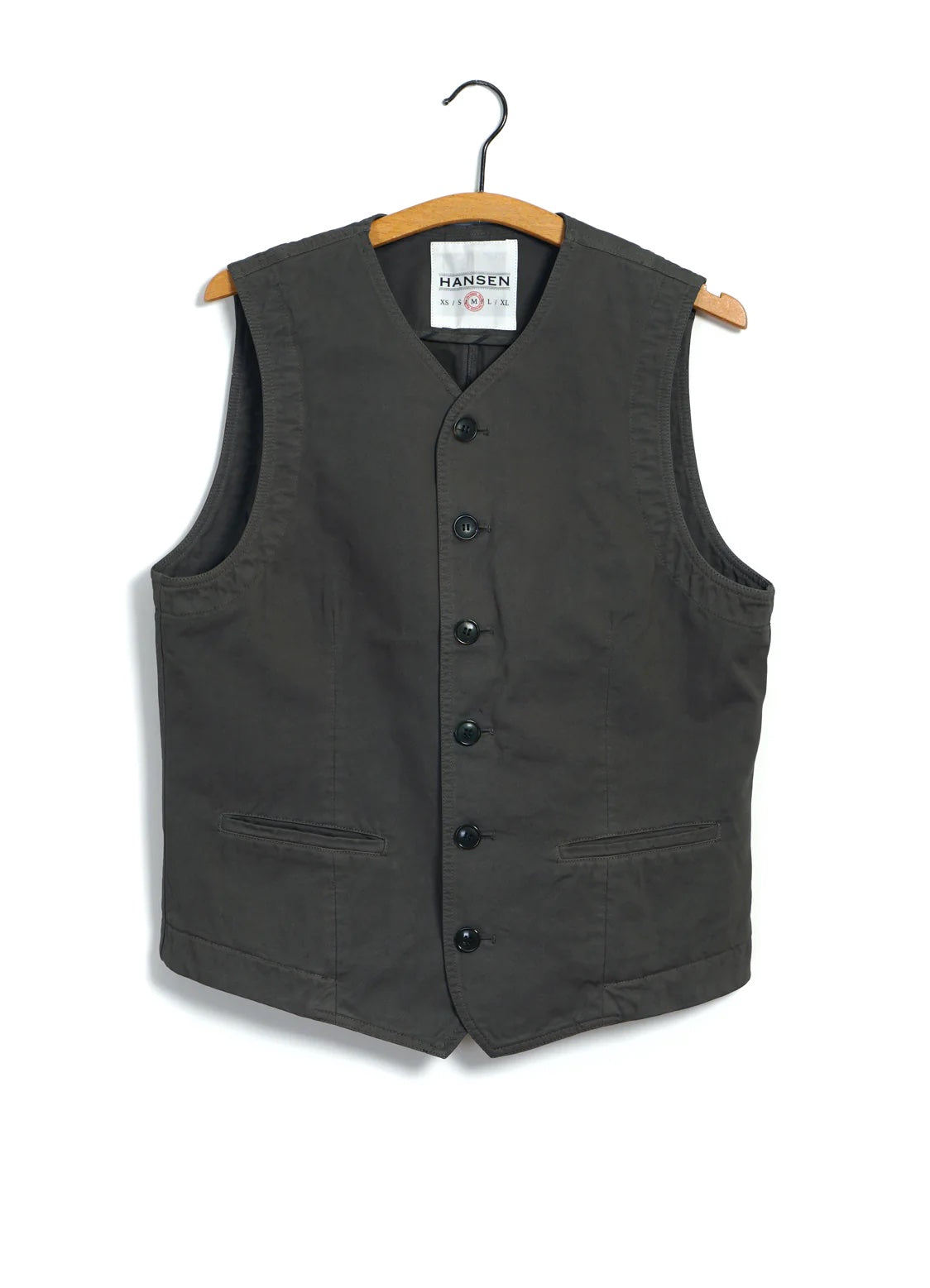 Kaj, Casual Waistcoat, Dark Moss-Veste-Hansen Garments-Motorious Copenhagen