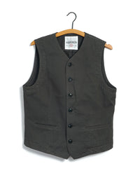 Kaj, Casual Waistcoat, Dark Moss-Veste-Hansen Garments-Motorious Copenhagen