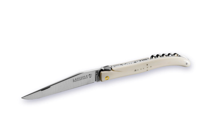 Laguiole with corkscrew, Buffalo Bone handle, French pocket knife-Knive og Værktøj-Passion France-Motorious Copenhagen