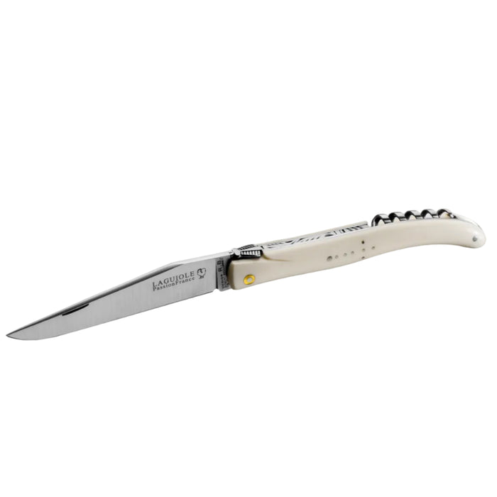Laguiole with corkscrew, Buffalo Bone handle, French pocket knife-Knive og Værktøj-Passion France-Motorious Copenhagen
