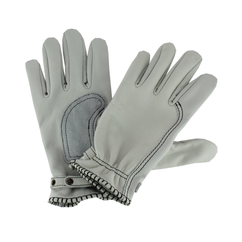 Leather Gloves, CE motorcycle approved, White-Handsker-Kytone-Motorious Copenhagen