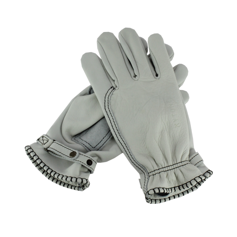 Leather Gloves, CE motorcycle approved, White-Handsker-Kytone-Motorious Copenhagen