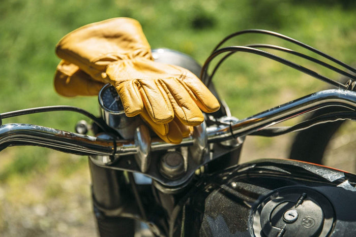 Leather Gloves Doublés, CE motorcycle approved, Gold-Handsker-Kytone-Motorious Copenhagen