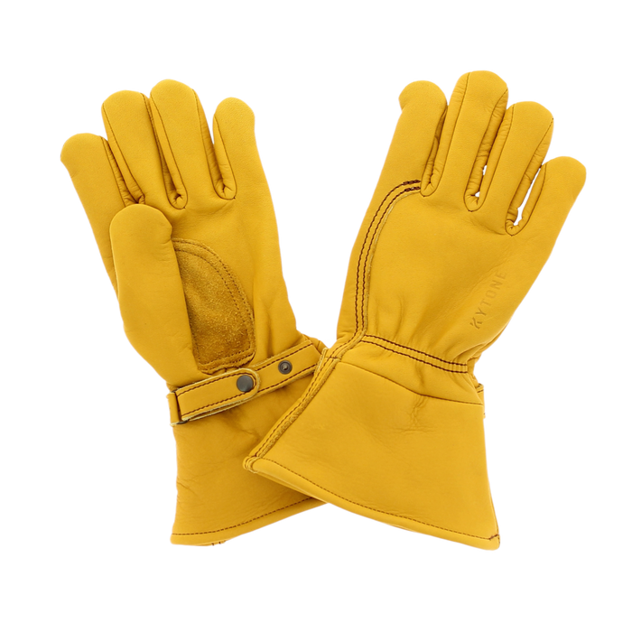 Leather Gloves Doublés, CE motorcycle approved, Gold-Handsker-Kytone-Motorious Copenhagen