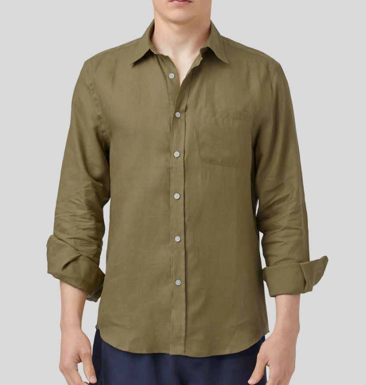 Linen Shirt, Olive-Skjorter-Portuguese Flannel-Motorious Copenhagen