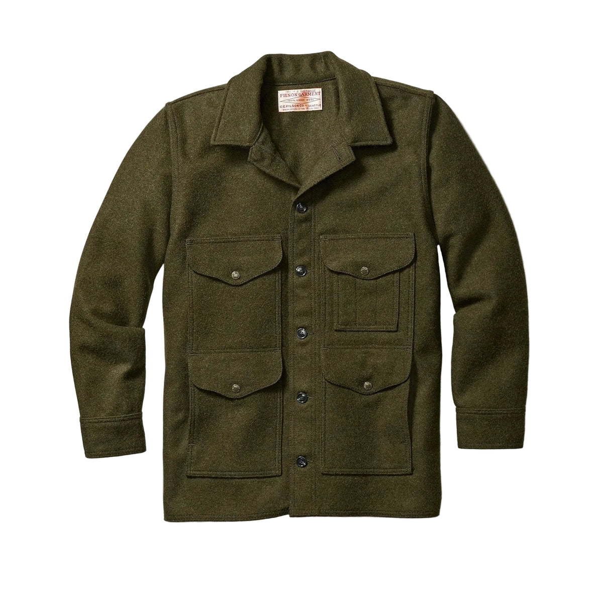 Mackinaw Wool Cruiser Jacket, Forest Green-Jakker-Filson 1897-Motorious Copenhagen