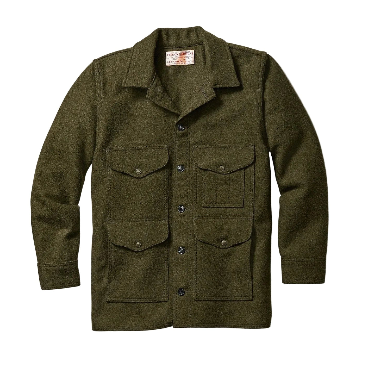 Mackinaw Wool Cruiser Jacket, Forest Green-Jakker-Filson 1897-Motorious Copenhagen