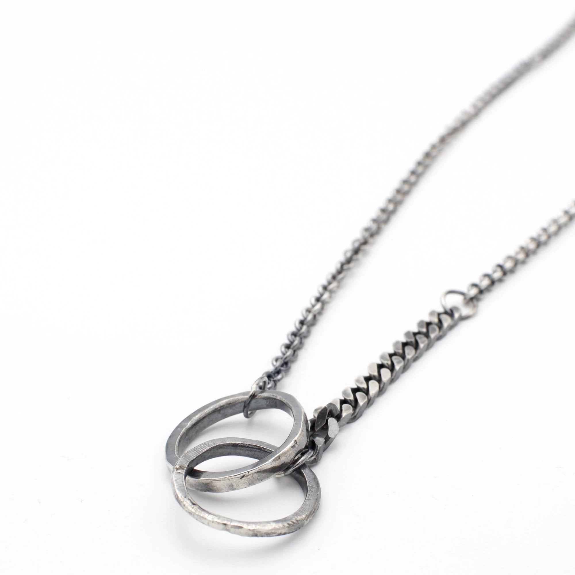 Necklace, Double Ring Chain-Ringe og Halskæder-Black Rock Jewel-Motorious Copenhagen